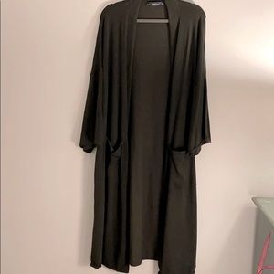 ZARA | Olive Long Knit Cardigan